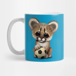 Cougar Cub With Football Soccer Ball Mug